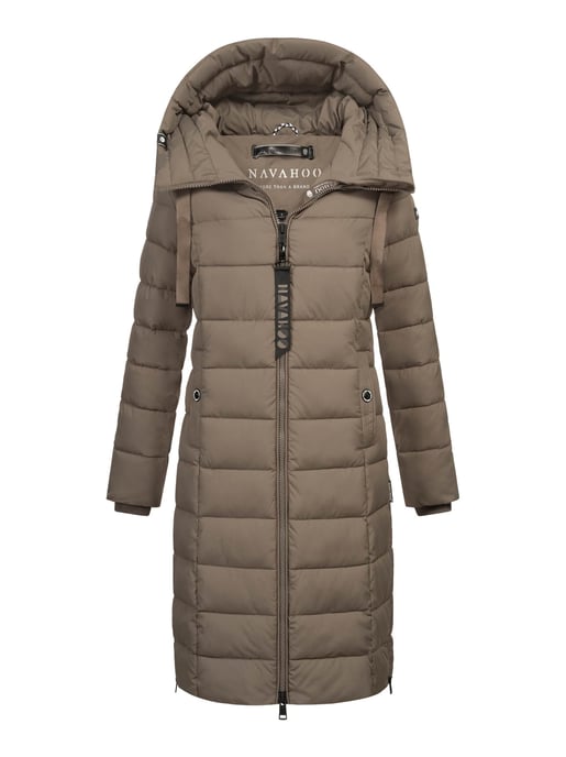 Navahoo Mondmädchen Damen Winter Steppmantel mit Kapuze und Fleecefutter - Image 1