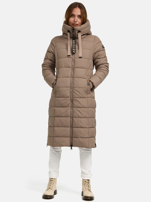 Navahoo Mondmädchen Damen Winter Steppmantel mit Kapuze und Fleecefutter - Image 6