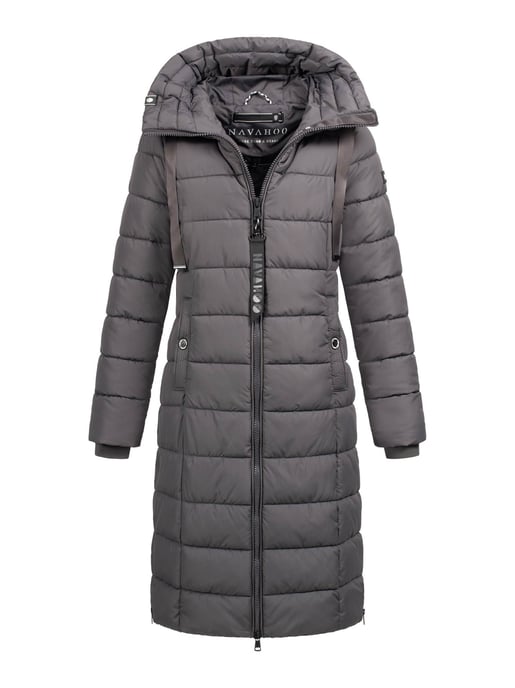 Navahoo Mondmädchen Damen Winter Steppmantel mit Kapuze und Fleecefutter - Image 1