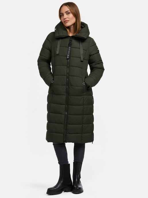 Navahoo Mondmädchen Damen Winter Steppmantel mit Kapuze und Fleecefutter - Image 6