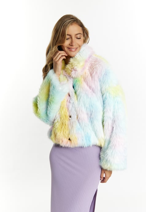 Faina Faux Fur Blouson Damen Regenbogen - Image 3