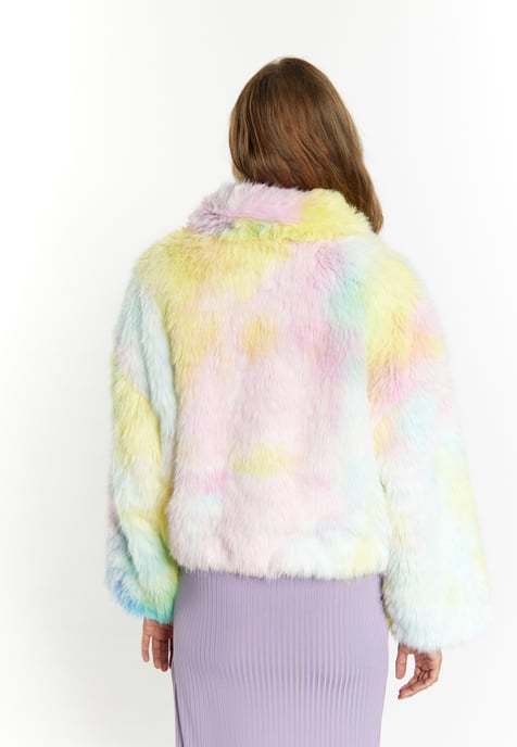 Faina Faux Fur Blouson Damen Regenbogen - Image 4