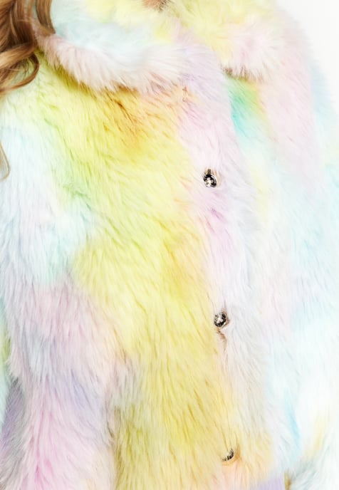 Faina Faux Fur Blouson Damen Regenbogen - Image 5