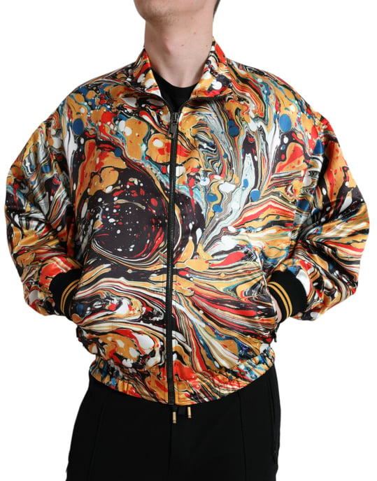 Legere Jacke mit marmoriertem Druck Bomberjacke - Image 2