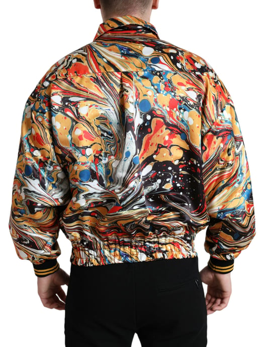 Legere Jacke mit marmoriertem Druck Bomberjacke - Image 3