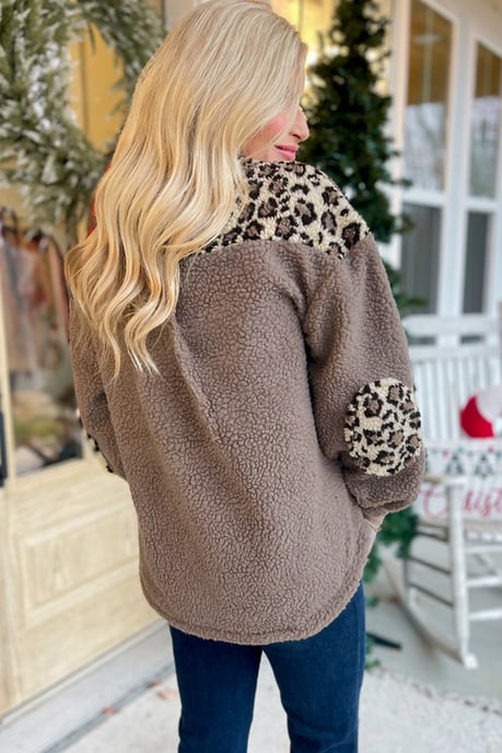 Leopardenmuster Sherpa-Jacke - Image 2