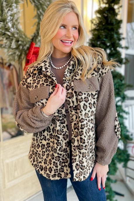 Leopardenmuster Sherpa-Jacke - Image 6