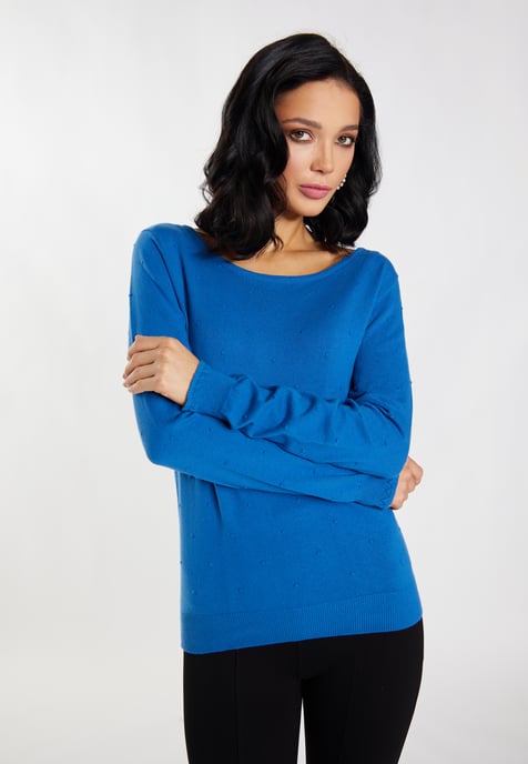 Faina Strickpullover Damen blau - Image 3