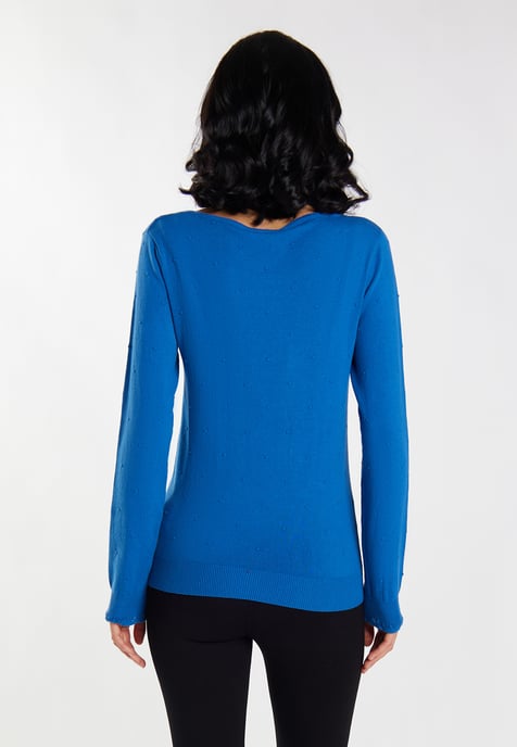 Faina Strickpullover Damen blau - Image 4