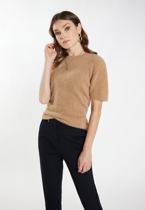 Faina Strickpullover Damen Kamel - Image 3