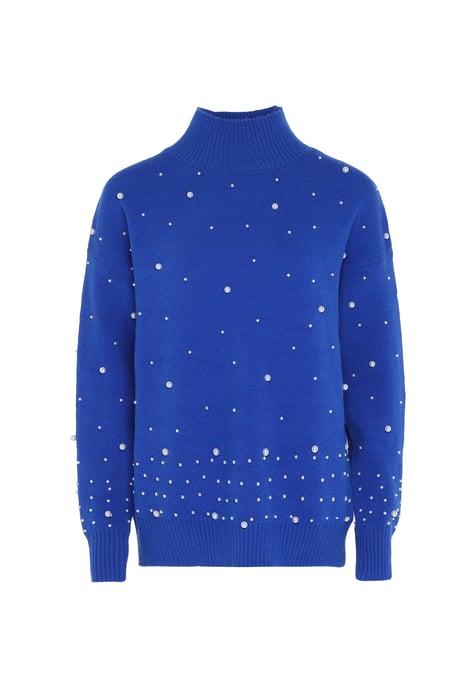Faina Pullover mit Perlen Damen KÖNIGSBLAU - Image 1