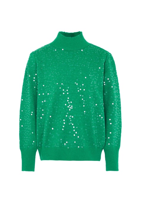 Faina Strickpullover mit Pailletten Damen grün - Image 1