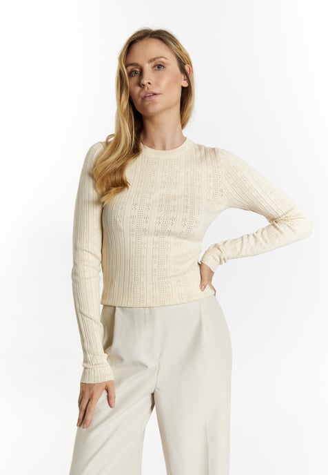 usha Strickpullover Damen Dunkelcreme - Image 3