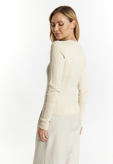usha Strickpullover Damen Dunkelcreme - Image 4