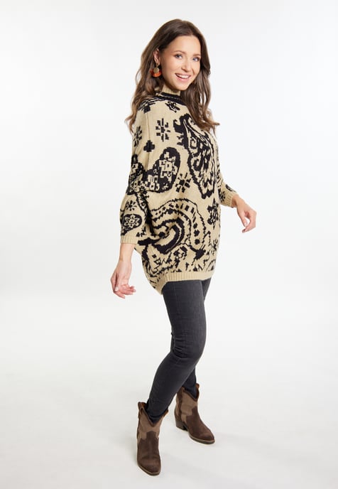 usha Poncho-Pullover Damen Beige - Image 2
