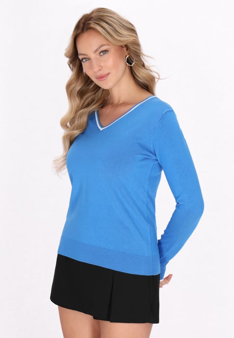 Faina Pullover Frauen Blau - Image 3