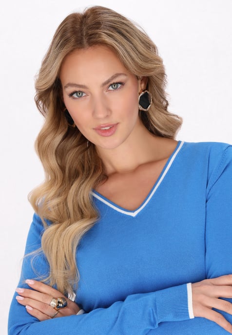 Faina Pullover Frauen Blau - Image 5