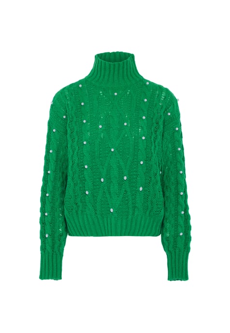 Faina Pullover mit Perlen Damen grün - Image 1