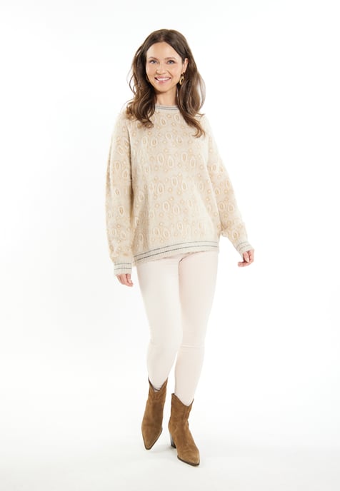 usha Strickpullover Damen Beige Mehrfarbig - Image 2