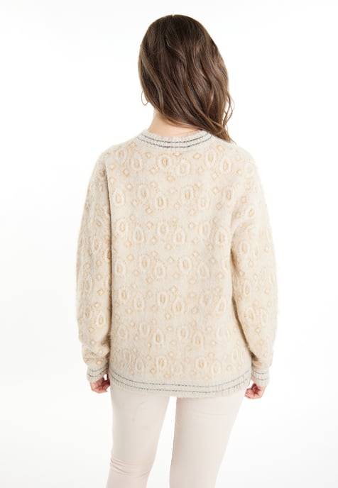 usha Strickpullover Damen Beige Mehrfarbig - Image 4