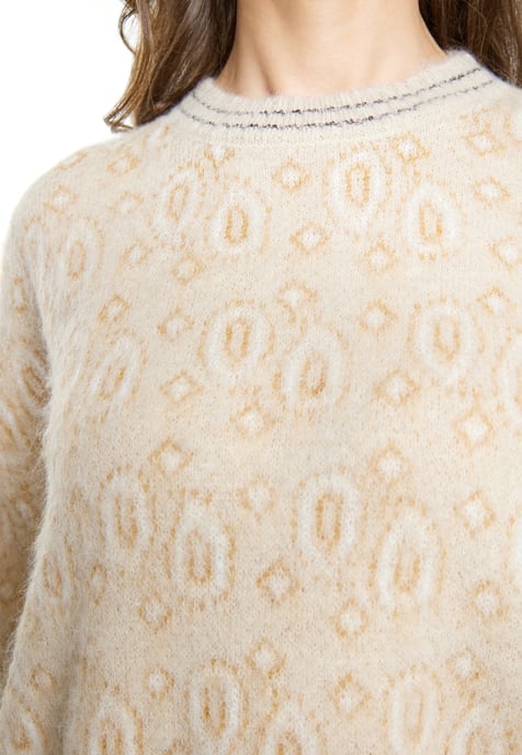 usha Strickpullover Damen Beige Mehrfarbig - Image 5