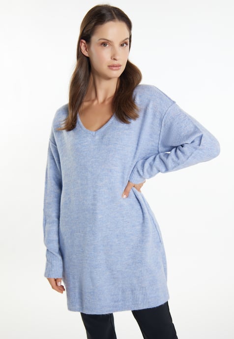 usha Strickpullover Damen blau melange - Image 3