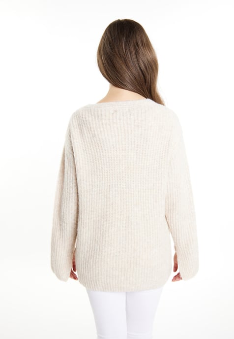 usha Strickpullover Damen Hellbeige Melange - Image 4
