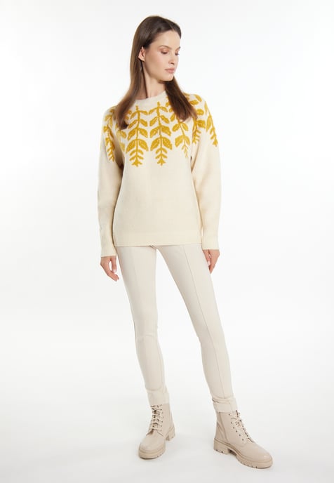 usha Strickpullover Damen Creme Mehrfarbig - Image 2