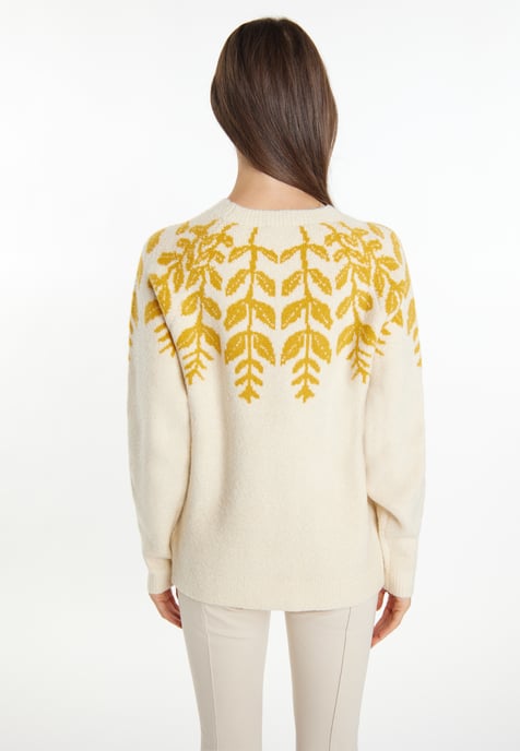 usha Strickpullover Damen Creme Mehrfarbig - Image 4