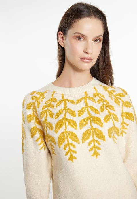 usha Strickpullover Damen Creme Mehrfarbig - Image 5