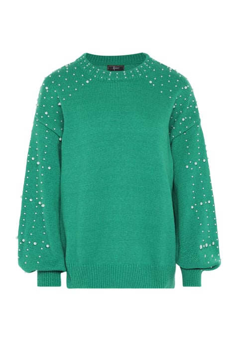 Faina Pullover mit Perlen Damen grün - Image 1