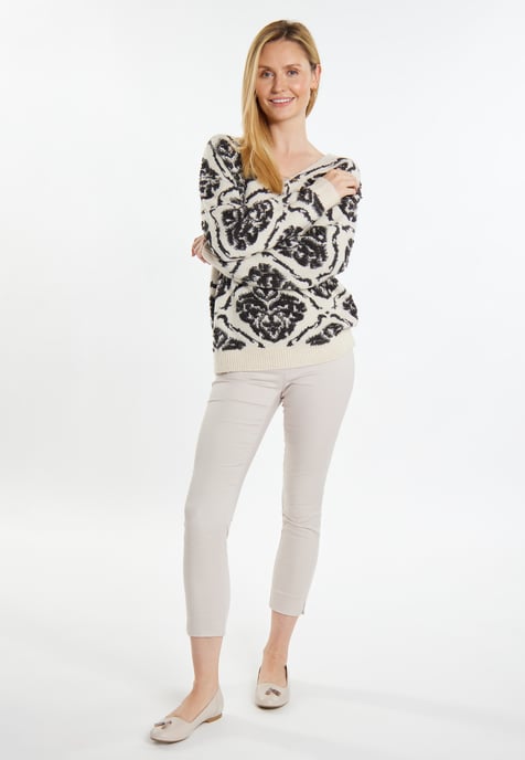 usha Strickpullover Damen Creme Mehrfarbig - Image 2