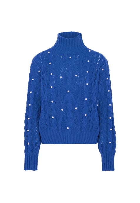Faina Pullover mit Perlen Damen KÖNIGSBLAU - Image 1
