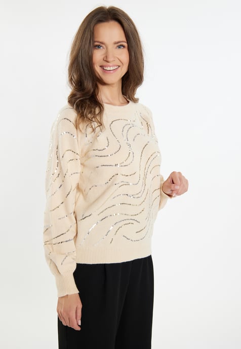 usha Strickpullover Damen Creme - Image 3