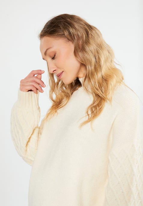 RISA Strickpullover Damen Creme - Image 5