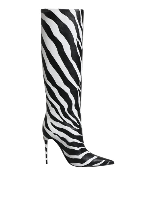 Zebra-Muster Knielange Stiefel - Image 1