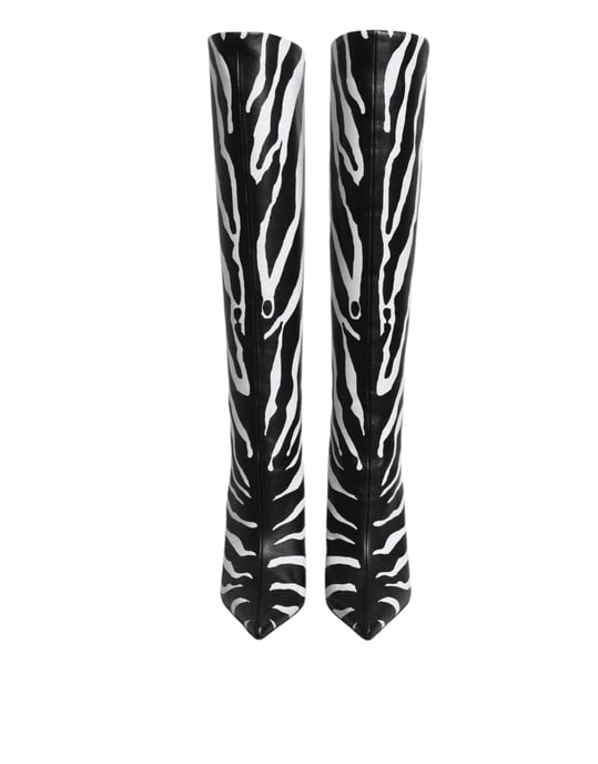 Zebra-Muster Knielange Stiefel - Image 2