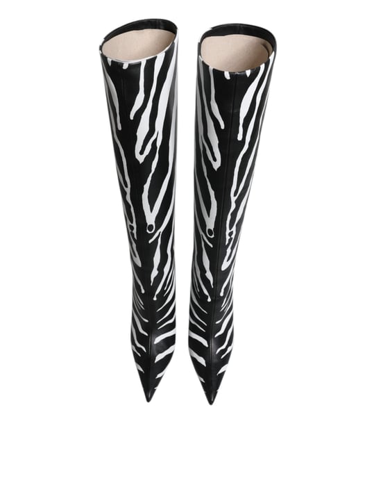 Zebra-Muster Knielange Stiefel - Image 3