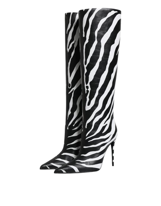 Zebra-Muster Knielange Stiefel - Image 4