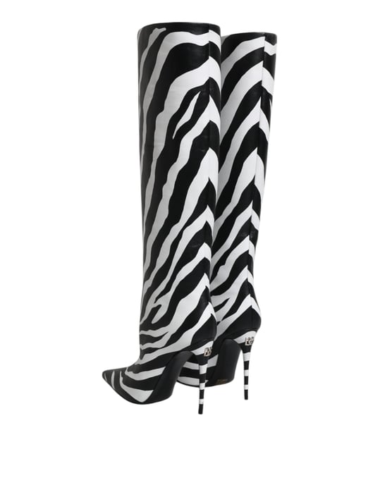 Zebra-Muster Knielange Stiefel - Image 5