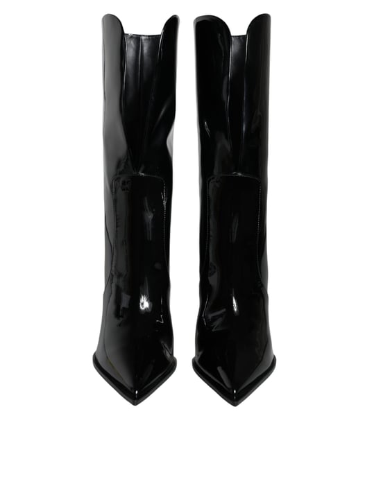 Lackleder Stiefel bis zur Wade mit Stilettoabsatz - Image 2