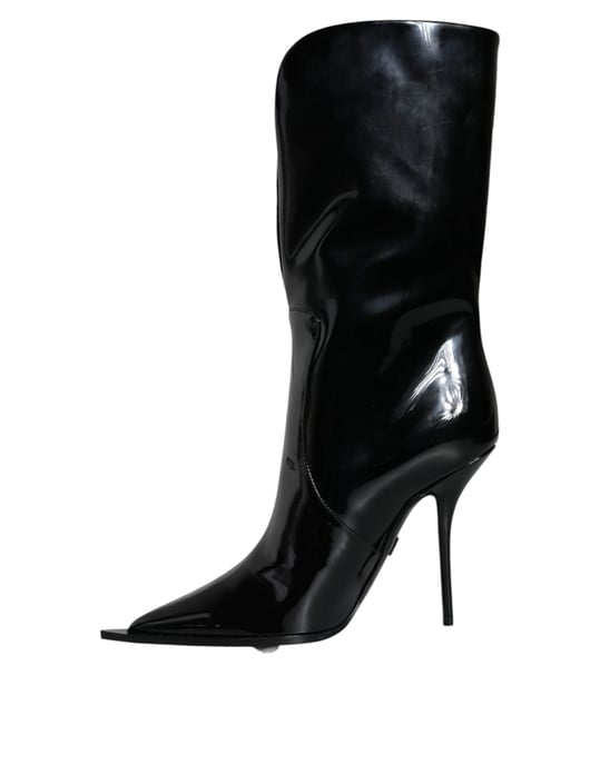 Lackleder Stiefel bis zur Wade mit Stilettoabsatz - Image 5