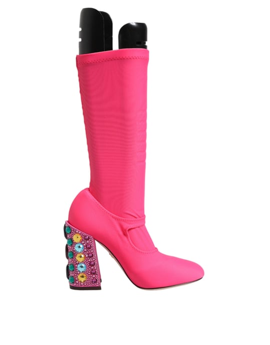 Kristallverzierte Stretchstoffstiefel - Image 1