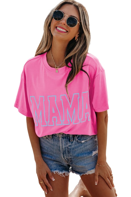 Rosa T-Shirt mit kurzen Ärmeln und Grafikdruck - Image 5