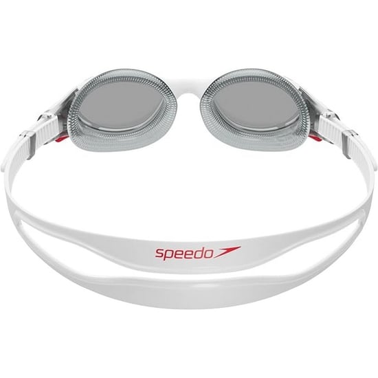 Speedo - Passt sich dem Gesicht an Schwimmbrille für Herren (Weiß/Rot/Rauch-Grau) - Image 2