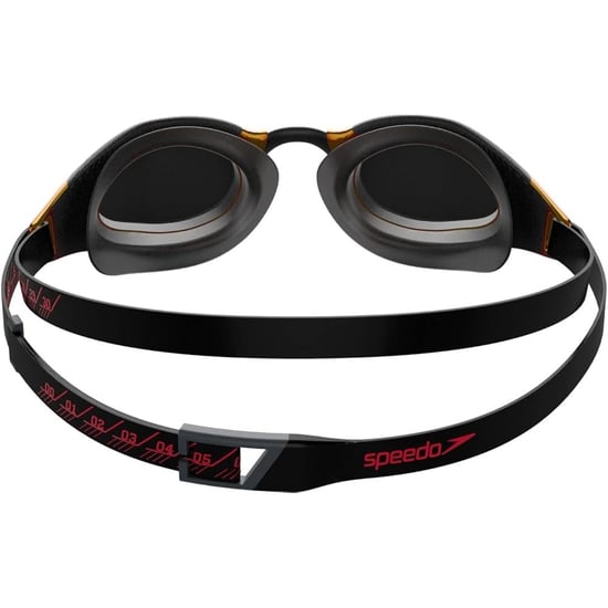 Speedo - "Fastskin Hyper Elite" Schwimmbrille für Herren/Damen Unisex (Schwarz/Oxidgrau/Feuerrot) - Image 2