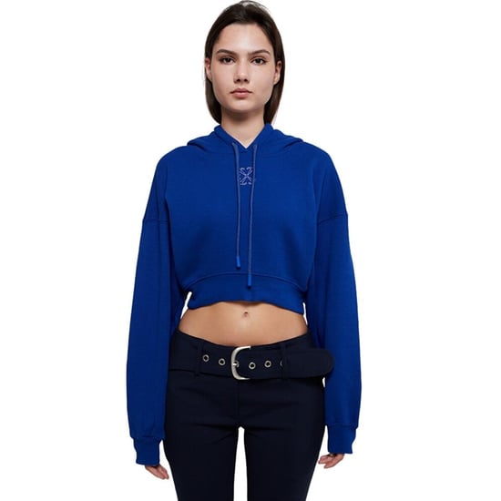 Off-White - "Embr" Kapuzenpullover für Damen, kurz geschnitten (Blau) - Image 4