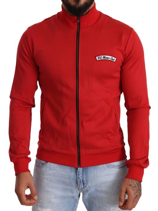 Rotes Zip-up Sweatshirt im Dg Motor Club Stil - Image 1
