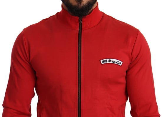 Rotes Zip-up Sweatshirt im Dg Motor Club Stil - Image 4