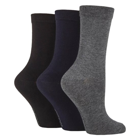 3er-Pack Damen Einfarbige Bambus Socken - weiche atmungsaktive Alltagssocken - Image 1